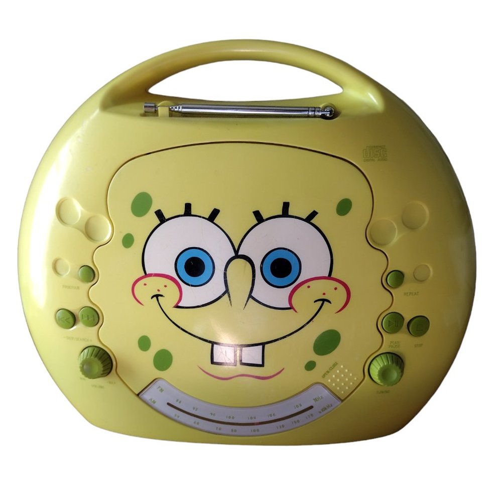 Vintage 2004 SpongeBob SquarePants Viacom AM/FM Radio CD Player Tested